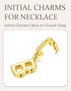 OVRUNS Initial Charm for Women,Letter Bracelet Necklace Charms Alphabet Pendant Charms With Clasp - color: Gold, style: Letter B