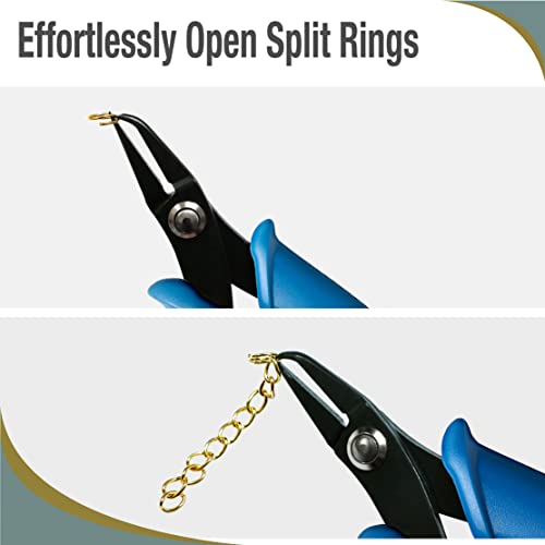 Beaditive Split Ring Pliers | Jewelry Making, Beading, Crafting | High-Carbon Steel | 5-Inch (Lake Blue) - color: Lake Blue
