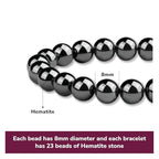 Crystal Vibe 8mm Beaded Bracelets For Women Men - Healing Crystal Bracelet - Adjustable Size - color: Hematite