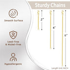 Gold Necklace Extenders for Women, Durable Necklace Extender Sterling Silver for Bracelet & Anklet, Adjustable & Hypoallergenic, Set of 3 Extension Chains (2+4+6 inch | Gold) - color: Gold