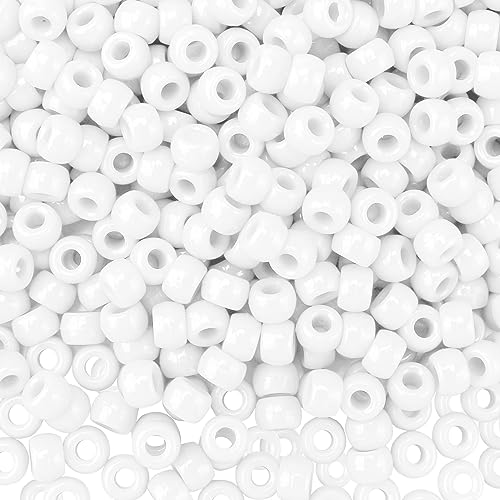 QPIXVB 1100PCS White Pony Beads,Friendship Bracelet Beads Kit,Bead for Jewelry Making and Bracelets Making,Braid Hair Bead for Crafts,Small,White Jewelry Making Supplies for Adults - color: white beads