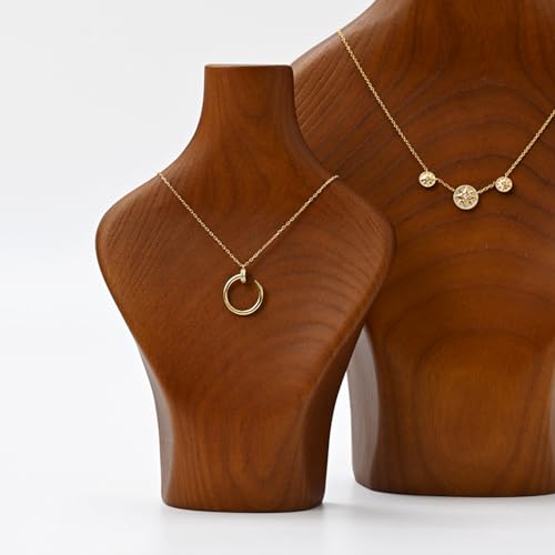 Solid Wood Jewelry Bust Necklace Display Showcase Jewelry Necklace Stand Display Holder(H11.73) - color: H3