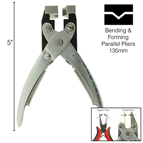 The Beadsmith Bending and Forming Parallel Plier, 5.25 inches (135mm), Steel tool for jewelry making, with spring handle - style: Bending & Forming - 135mm
