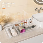 【Military Grade】A-LuGei Drawer Organizer,【𝟱𝗦𝗶𝘇𝗲】Makeup organizer,【Holds 177 Items】Bathroom Organizers and Storage,Organization and Storage,Desk Drawer Organizer for Vanity【Clear】