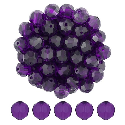 Mandala Crafts 10mm Amethyst Round Crystal Glass Beads, 150 Faceted Beads for Adult Jewelry Design, Fashion Accessories, and Decorative Applications - color: Amethyst, size: 10mm Round