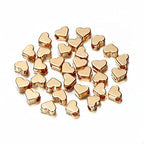 100 Pieces Gold Heart Shape Spacer Beads Small Hole Spacer Beads Metal Loose Beads for Making Bracelet Necklace Earring Accessories DIY Handmade Craft - color: Gold