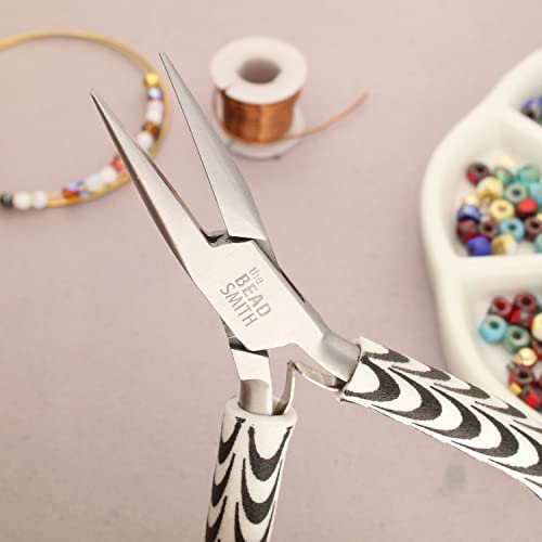 The Beadsmith Chain Nose Pliers – Zebra Print Line – 5 inches (127mm) – Comfortable Handle with Double Leaf Springs – Jewelry Making Tool for Creating Bracelets, Earrings and Necklaces - size: chain nose - 5"