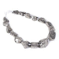 Silver Coated Clear Quartz Crystal Nugget Raw Graduated Beads Strand 2mm Hole Drilled - color: Silver Coated Clear Quartz