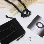 Stone Beads, 45pcs Matte Black Onyx, 8mm Round Loose Beads for Jewelry Making, Bracelets, with Bag, String & Card - color: Matte Black Onyx, size: 8mm