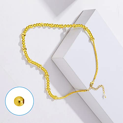200 Pcs 8mm Round Metal Beads & Spacers - Smooth Loose Ball Beads for Stackable Bracelet & Necklace Jewelry DIY Crafts (Gold, Silver) - color: 8mm, Gold Silver