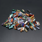 40 Pcs Healing Loose Beads Rectangle Shape Natural Necklace Stone Pendants Crystal Charms for Jewelry Making DIY Craft - color: rectangle