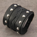 GelConnie Leather Cuff Bracelet Punk Braided Bracelets Rock Leather Wristbands Faux Mens Leather Bracelet Gothic Viking Bangle Adjustable Wrap Bracelet for Women,Men - color: Leather Bracelet Wristband