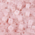 TUMBEELLUWA Stone Bead for Jewelry Making, Healing Crystal Large Hole Square Shape Loose Beads Pack of 15,Rose Quartz - color: pink