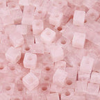 TUMBEELLUWA Stone Bead for Jewelry Making, Healing Crystal Large Hole Square Shape Loose Beads Pack of 15,Rose Quartz - color: pink