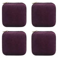 ZPROW Plush Velvet Travel Jewelry Case, Travel Jewelry Organizer, Jewelry Travel Case, Travel Jewelry Box, Small Jewelry Case, Jewelry Travel Box, Earring Organizer with Mirror - Purple 4packs - color: Velvet 4 Pack - Purple
