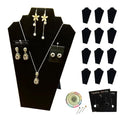 12pcs Necklace Display for Selling, 12.5" Jewelry Display Stand, Necklace Display Stands for Vendors, Black Velvet Foldable Necklace Bust