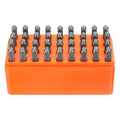 HARFINGTON 36pcs Metal Stamping Kit 1/16" (1.5mm) Steel Uppercase Letter and Number Punch Set (A-Z / 0-8 / "&" Symbol) Punch Press Tool with Case for Imprinting Metal Plastic Wood Leather - size: 1/16"