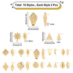 SUNNYCLUE 1 Box 10 Pairs Gold Earring Studs Stainless Steel Ear Studs Flat Round Flower Earring Triangle Oval Square Leaf Rhombus Shape for Man Women Styling Findings Jewelry Gifts - color: 10 Pairs Mixed Style Shiny Stud Earring Accessories