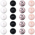 SUNNYCLUE 1 Box 180pcs Stone Beading Kit 8mm Gemstone Beads Black Pink White Jade Synthetic Turquoise Round Loose Spacer Beading Bulk with Elastic Cord for Jewelry Making Bracelets Necklaces Supplies
