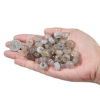 Nupuyai Pack of 30 14x8mm Large Hole Stone Loose Beads for Jewelry Making, Polished Rondelle European Beads fit Charms Bracelet, Grey Agate - color: Grey, size: 14x8mm