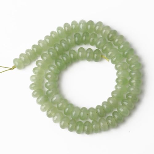 Songxi 5x8mm Natural Green Aventurine Stone Rondelle Beads, 75PCS Spacer Round Loose Abacus Beads for Jewelry Making, for Bracelet Necklace Earrings, Arts and Crafts - color: Green Aventurine