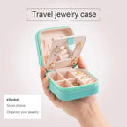 KElofoN Jewelry Organizer Box for Girls Women with Mirror - Small Travel Case (Blue-5) - color: Blue-5