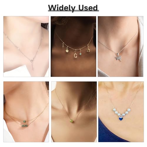 GTVOODX 10pcs Gold Plated Adjustable Thin Necklace Chains Bulk for Jewelry Making Stainless Steel 0.75mm Rectangle Cable Chains with Adjust Clasp for Women - color: Gold Rectangle Cable