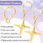 12 Pcs Leverback Earring Hooks, Stainless Steel Clasp Hoop, Hypoallergenic Dangles Earring Hooks, French Ear Wire Findings for Women, DIY Crafts, Jewelry Making (Gold) - color: Gold 12pcs