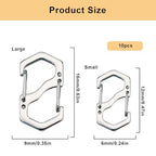 Double Opening Lobster Clasp,Sliver Bracelet Clasp Charm Clasp,Chain Shortener,Necklace Connectors for Multiple Necklaces - 10 Pack - size: Sliver