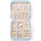 VLANDO Mothers Day Mom Gifts - Travel Jewelry Case, Small Travel Jewelry Organizer Box for Girls Women - Blue - color: Blue