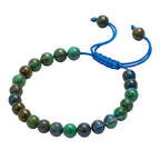 Amazing Gemstone Azurite Bracelet for Women Men's Gifts - Protection Healing Crystal Bracelet - 8mm Gemstone Beaded Adjustable Bracelet Pulseras Para Hombres Mujer Stocking Stuffers - color: Azurite