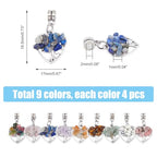 SUPERFINDINGS 36Pcs Tree of Life Charms Colorful Heart Stone Chips Charms Antique Silver Wire Wrapped Crystal Pendants for Jewelry Making Necklace Earrings Bracelet DIY, Hole: 2mm