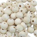 300Pcs Natural Wood Beads, 10mm Small Round Wooden Balls, Unfinished Wooden Beads for Crafts, DIY Jewelry, Dream Catchers - size: 10mm