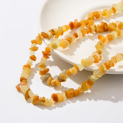 Natural Chip Stone Beads About 200pcs Yellow Aventurine Stones 5-8mm Irregular Gemstone Healing Crystal Loose Rocks for Bracelet Necklace Earrings Jewelry Making(Yellow Aventurine) - color: yellow Aventurine