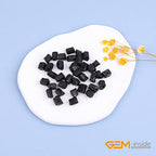 GEM-Inside 8x12mm Natural Black Tourmaline Quartz Gemstone Faceted Freeform Tube Column Chakra Beads for Jewelry Making Full 15" Strand Power Energy Healing - color: Black Tourmaline