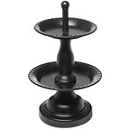 MyGift Earring Storage Rack Organizer, Metal Jewelry Tree, Necklace and Bracelet Hanger with Wooden Ring Tray Trinket Holder - Holds 68 Pairs of Earrings (Black-2-Tier) - color: Black-2-Tier