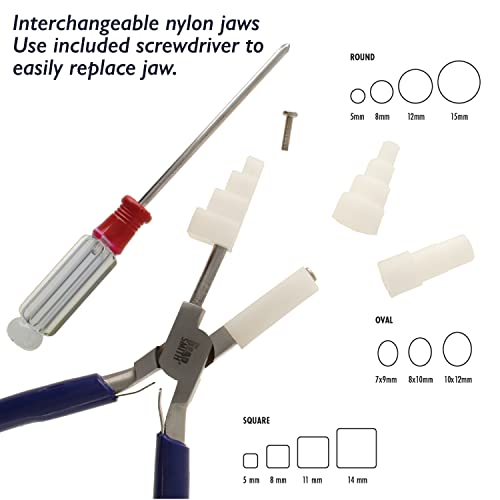 The Beadsmith Stepped Pliers with Interchangeable Nylon Jaws – 6.5 Inches (165mm) – Comfort Grip Handle with Double Leaf Springs – Jewelry Making Tool for Bending & Shaping Wire - style: Interchangeable