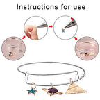 UPINS 60Pcs Expandable Blank Bangle Bracelets Adjustable Wire Bracelets for DIY Jewelry Making, Silver - color: Silver