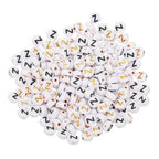 HARFINGTON 200 Pcs 4x7mm Acrylic Letter Beads, Round White Alphabet Beads Letter Z, Alphabet Spacer Beads for Jewelry Making Bracelets Necklaces - style: Letter Z