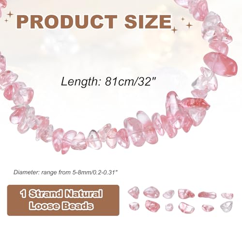 MECCANIXITY 310 Pcs Natural Drilled Watermelon Crystal Gemstone Chips Bulk 5mm to 8mm Dia. Irregular Tumbled Crystal Chip Beads for Jewelry Making Craft Supplies (Watermelon Red) - color: Watermelon Crystal, size: 5-8mm