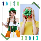 PH PandaHall 100pcs Acrylic Curved Tube Beads, 10 Style 35mm Opaque Chunk Spacer Beads Spring Summer Long Tube Noodle Slide Beads for St. Patrick’s Bracelet Necklace Jewelry Making - color: Green