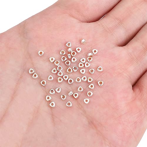 BEADIA Silver Plated Triangle Spacer Beads 2.5x1.5mm 50pcs for Jewelry Making Findings Non Tarnish - color: Silver, size: 2.5x1.5mm Triangle