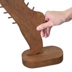 MOOCA 2 Pcs Set Two-Way Tabletop or Wall-Mountable Jewelry Display Natural Wood Foot-Shaped Bracelet Display, Anklets Display Storage, Wood Sturdy Base, Brown Color - color: Brown