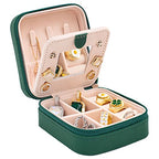KElofoN Travel jewelry case Travel jewelry box Travel Jewelry Organizer Small box Gift for Girls Women with Mirror(Green) - color: Green