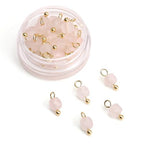 Beadia Natural Faceted Cube Stone Charms 4mm 30pcs with Untarnish Metal Accessories Loose Square Beads for DIY Jewelry Making - color: Rose Quartz