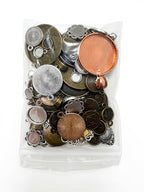 Mixed Blank Bezel Pendant Trays, Zinc Alloy Cabochon Settings for DIY Jewelry Making, Assorted Shapes & Sizes, Silver Gold Antique Bronze Base for Necklaces Bracelets Crafts(Approx. 70 pcs)