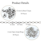 Jabogrii 9.8 Feet Silver Paperclip Chain for Jewelry Making Stainless Steel Oval Link Chain Spool Handmade Jewelry Findings - color: Paperclip Silver