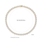 Gemsme 18K White Gold Plated Halo Necklace 5.0mm Round Cubic Zirconia Classic Tennis Necklace - color: Yellow Gold, size: 22 inch
