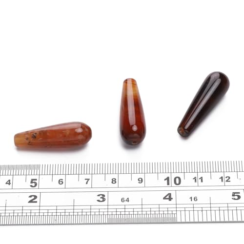 BEADIA Natural Dream AgateTeardrop Stone Beads 10x30mm 12pcs Dangle Earring Charm for DIY Jewelry Making - color: Dream Agate