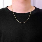 Fiusem 18K Gold Plated Rope Chain for Men, 18K Gold Plated/Black Chain Necklace, Stainless Steel Necklace for Men and Women, Jewelry Gifts - size: 18 Inches, style: Gold 2mm